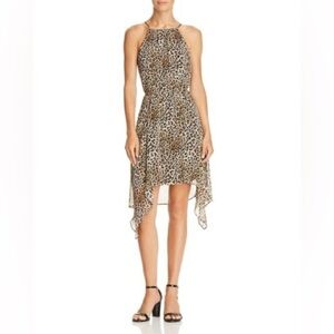 Aqua Leopard Print‎ asymmetrical Dress NWT small